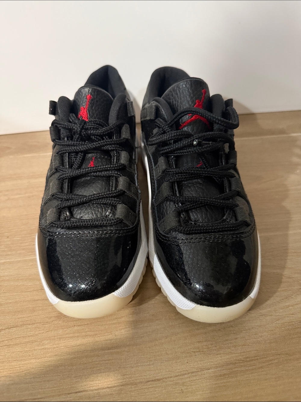 Jordan Kids Black and Red Low-Top Sneakers